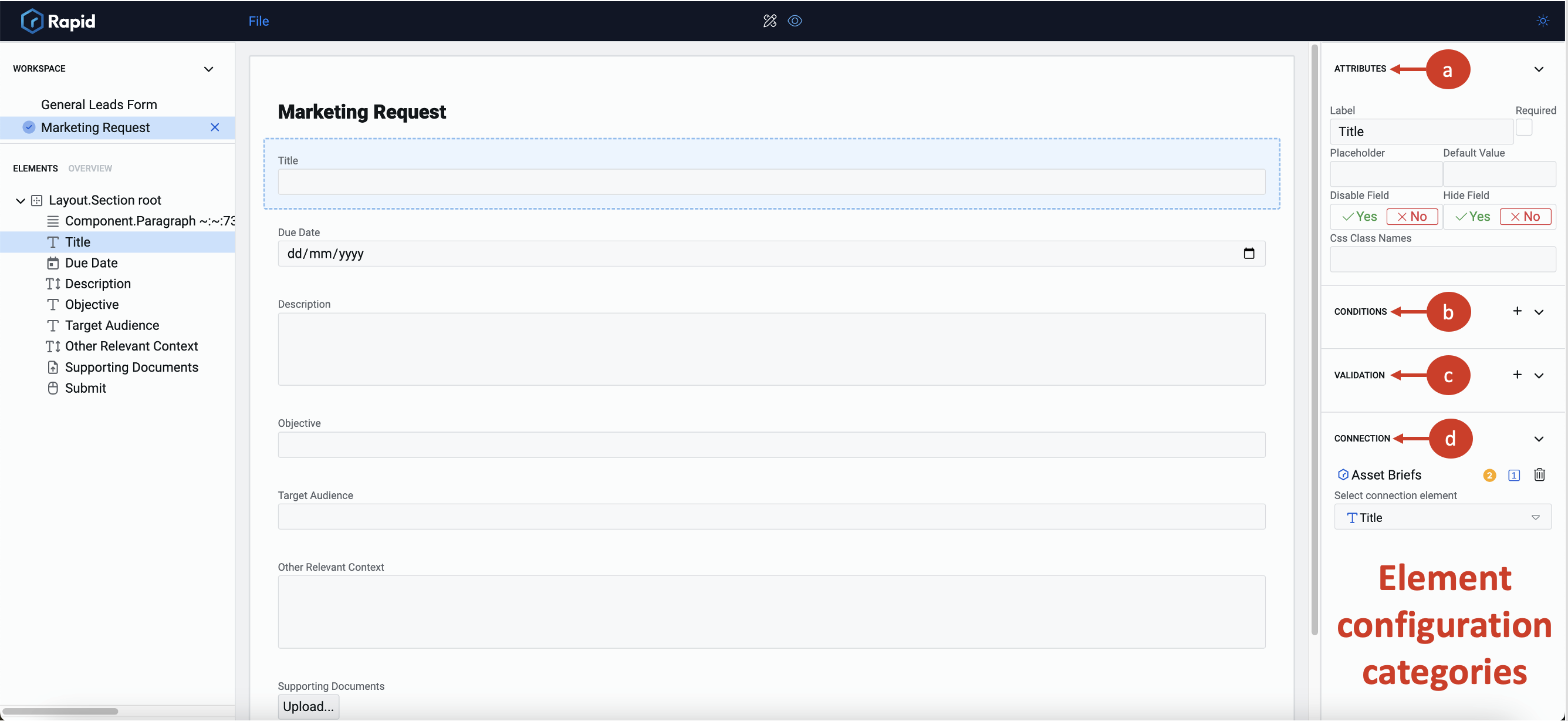 Image showing Element Configuration Categories